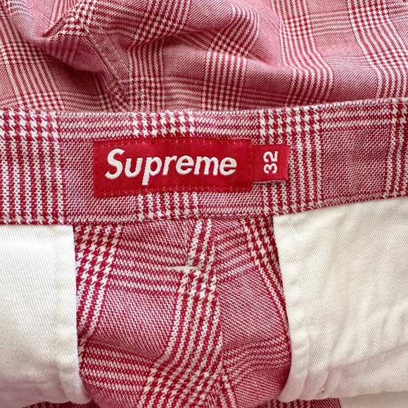 Supreme Red Plaid Shorts - Picture 10 of 11